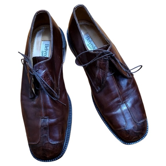 Belvedere Florence Brown Ostrich Leather Men\'s Oxfords Size 13 main image 3